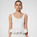 Women's Clothing 2025 Summer New Solid-Color Fashion Sleeveless Square Collared Bubble Sexy Vest Small Top