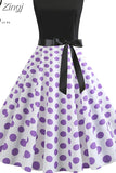 Women Summer Casual Polka Dot Elegant Retro Vintage 50s 60s Robe Femme Rockabilly Pin Up Party Dresses