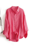 New Women's Spring And Summer Comfortable Cotton Long Sleeve Sunscreen Shirt Thin Loose Air-Conditioning Shirt Casual Shirt