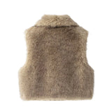 Women's ZA Flat For Fashion Vest Faux Fur Effect