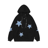 Zingj Retro Star Paste Cloth Hoodie Sweater Winter Loose Casual Men And Women Couples Cardigan