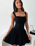 Elegance Elegant Women's New Slings Sexy Low-Chest Girded Waist Dress