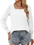 And Autumn 2025 New Striped Side-Laceed Leaf Cuff Bubble Long Sleeve
