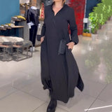 Summer New Casual Solid Color Loose Thin V Collar Long Sleeve