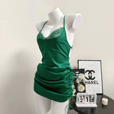 Sling Pyjamas Woman 2025 New Beautiful Back Thin Airable Ice Silk High-End Lace Lace Aja Skirt