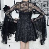 Temperament Dark Jacket Female Sexy Thin Cos Horn Sleeve Lace