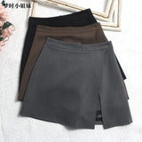 A-Word Fork High-Waist Skirt Short Skirt Women's Korean Dress Dress Dress