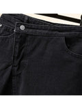Fashion Loose Sexy Lrregular Denim Skirt Women 2023 Long Jean Skirt High Waist Pencil Skirt Ladies Black Casual