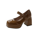 Temperament Coarse Retro Single-Shoe Women In The Fall Of 2025 New Bright And Shallow Students Mary Jane Small Leather