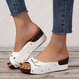 Thick Bottom Slope And Cool Slippers Women's Summer Leisure Belt Buckle Women's