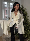 Spring 2025 New Sleeve Women's Shirt With White Shirt Elegance Elegance
