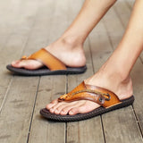 New Summer Men's Casual Large-Size Sandals Trendy Men's Flip-Footed Beach Shoes Men's Cool