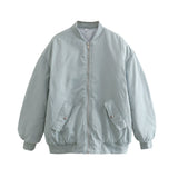 And Winter New Solid Color Loose Leisure Zipper Flying Jacket Cotton