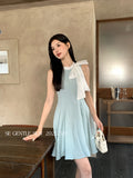 Xixi 2025 Summer New French Temperament With High-Belt Dress Elegant Vacation Short Dress