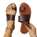Summer New Set Of Toe Slippers Korean Version Of Leisure Cool Drag Flat Bottom Large Beach Women's