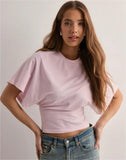 Korean Version Design Round Collar Collar Collar Short-Sleeved T-Shirt For The Summer New Simple And Pure Color Loose