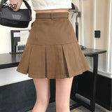 Skirts Women Pleated Streetwear Design Solid Preppy Sweet Girls Lovely Summer High Waist Females Mini Mujer Fashion