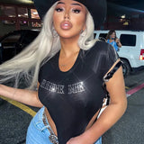 Zingj INS Summer New Women's Fashion Round Collar Short Sleeve Letter Short Crop Slim T-Shirt