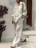 Long-Sleeved Shirt Loose Set 2025 New Women's Two-Piece
