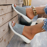 Zingj Bottom Slippers Female Summer 2024 Thick Bottom Round Head Net Cloth A Word Casual Wear Large Size
