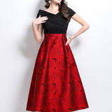 Dress Women 2025 New Dress High-End Word Shoulder To Receive Waisted Thigh Swing Pony Pony