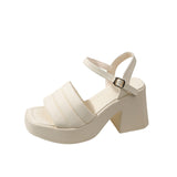 / Summer 2025 New Platform Sandals Thick Heel Square Head Female Summer Wear High Heel Broadband