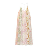 New Flower Print Splicing Dress