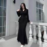 Autumn And Winter New Self-Cultivative Temperament Cardigan Long-Sleeved Half-Dress Dress