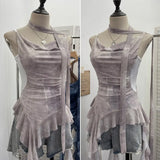 Niche Hot Girls Unristered Ribbon Vest Repair Hanging Neck Short Sling