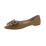 Mouth Single Shoes Women 2025 Spring And Summer New Sharp Head Flat Evening Wind Bows Lazy One Foot Pedal Bean