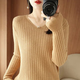 Zingj Sweater Female 2023 Spring And Autumn Knit Bottom Shirt Fashion Slim Long Sleeve Skin-Friendly Soft Bottom Top-Outfit