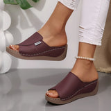 New Slope And Slippers Fashion Fish Mouth Cool Slippers Wearing Light Beach Women's Cool