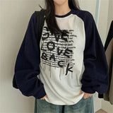 Vintage Raglan Long Sleeve Patchwork SweatshirtOutfit