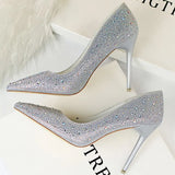 Shoes Sexy Woman Pumps Pointed Toe High Heels Shoes Women Sequins Nightclub Party Shoes Quality Stiletto Heels Lady