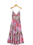 Women's Clothing Explosion Tie-Dye Printing Belt Sling Dress French Fashion