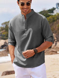 Men's Fashion Stand-Down Casual Long-Sleeved
