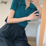 Women Solid Simple Crop Tops Skinny 4 Colors Hot Sale Basic Student Leisure Trendy All-match Summer Ulzzang New
