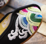 Zingj Spray Embroidered Cloth Shoes Retro Women's Cloth Slippers