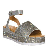 2025 Summer New Water Drill With A Buckle Of Loose Cake Women's Shoes Fashion Thick-Soled Sandals