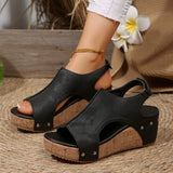 And Cool Slippers Popular Summer New Round Head Thick Bottom Roman Sandals Women Large Size Fish Mouth Loose Cake