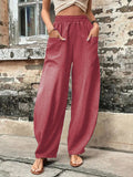 Solid Color Pocket Trousers With An