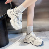 Dad Shoes Women 2025 Spring New Retro Heightening Mesh With Casual Feet Small Shoes