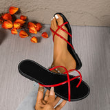 2025 Summer New Flat-Bottomed Women's Slippers Exposed Outside Wearing Beach White Casual Women's