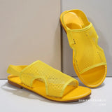 Mesh Breathable Flat-Soled Sandals Women's New Loose Belt Flat Beach Cool Drag