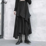 Skirts Women Chic High Waist Elastic Ankle-length Preppy Ruffle Harajuku Stylish Club Trendy Retro Streetwear Mujer