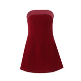 Zingj Polyester Dress Autumn And Winter Hot Style Women's Fashion Sexy Hot Girl Back A Word Collar Slim Strapless