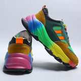 Women's Shoes Casual Sports Single Shoes 2025 Autumn And Winter New Large-Size Color Thick-Bottomed Old Dad