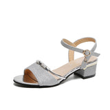Women's Shoes 2025 Summer New And Casual Fashion Coarse Women's Shoes Korean Version Of The Toe Button Ladies
