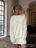 Sale Of Pure Color Round-Neck Sweater Plus 100-Fold Skirt Suit Woman 2025 New Knitted Short Skirt