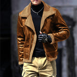New Fur All-In-One Lamb Hairy Men's Coat With Thick Woolen Velvet Jacket Blow